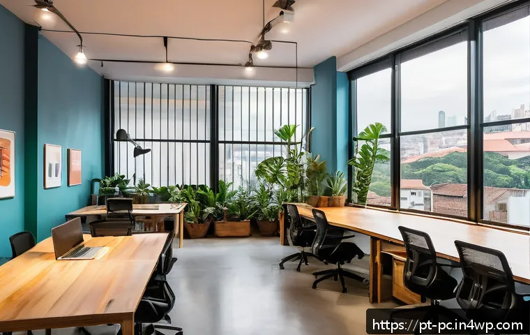 코워킹 스페이스의 코로나19 이후 변화 - A modern coworking space in São Paulo, Brazil, featuring diverse work areas including quiet isolated...